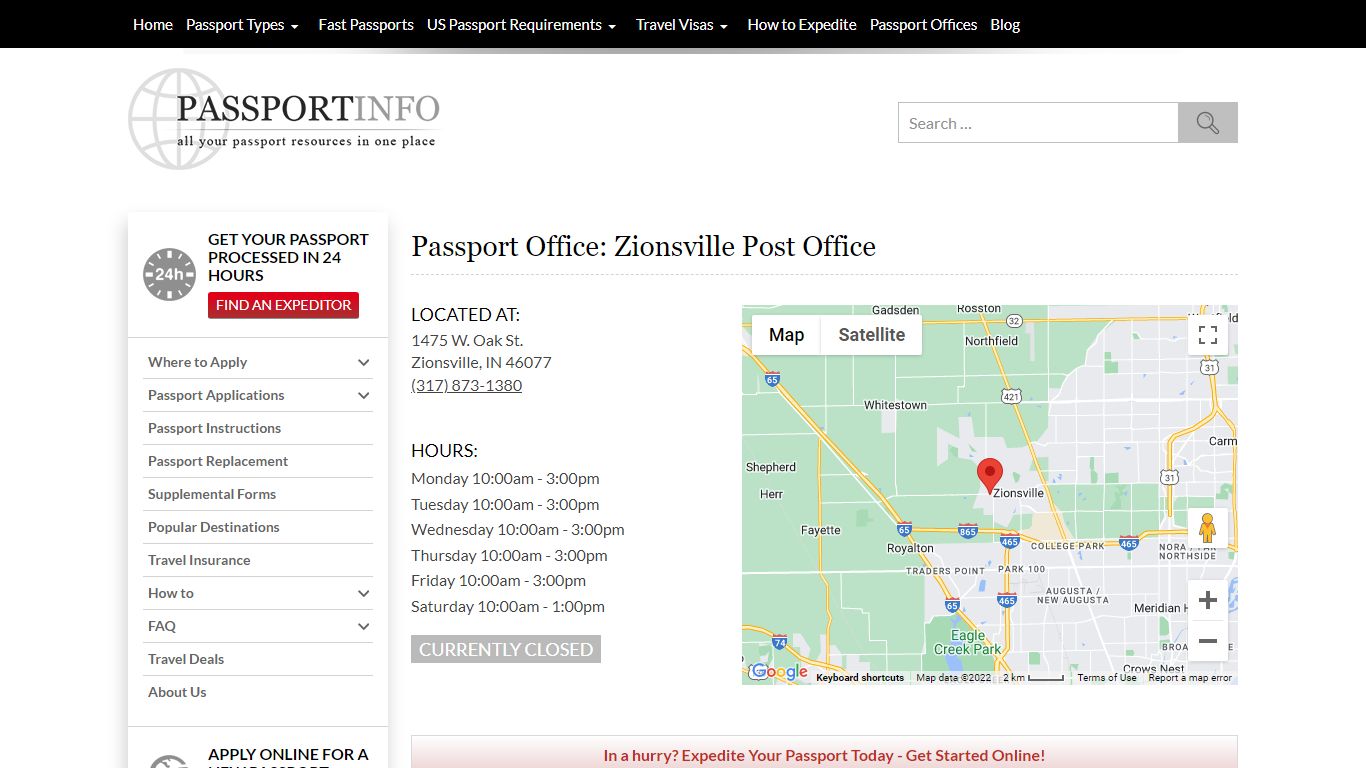 Passport Office: Zionsville Post Office | Passport Info